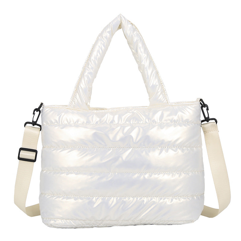 Shiny Puffy Shoulder Handbag