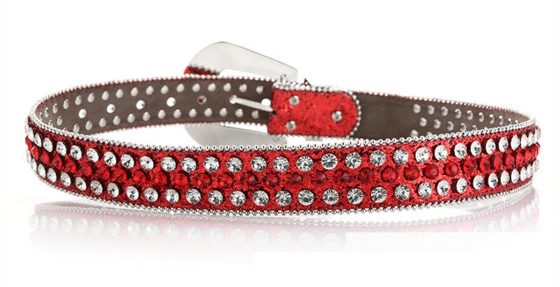 Faux Leather Bling Belt