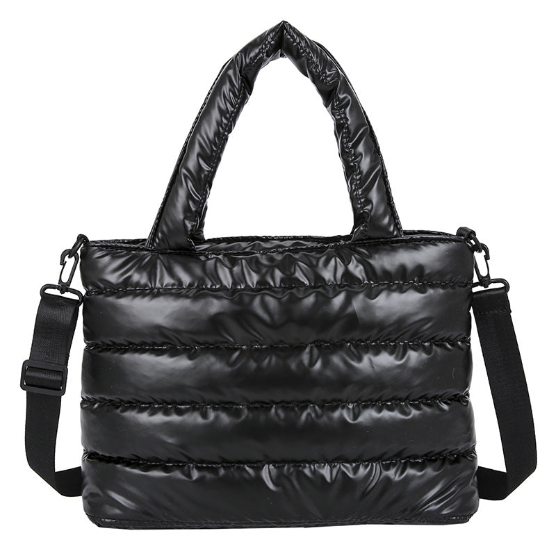 Shiny Puffy Shoulder Handbag