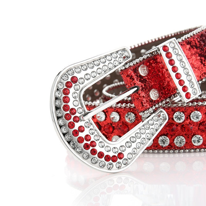 Faux Leather Bling Belt