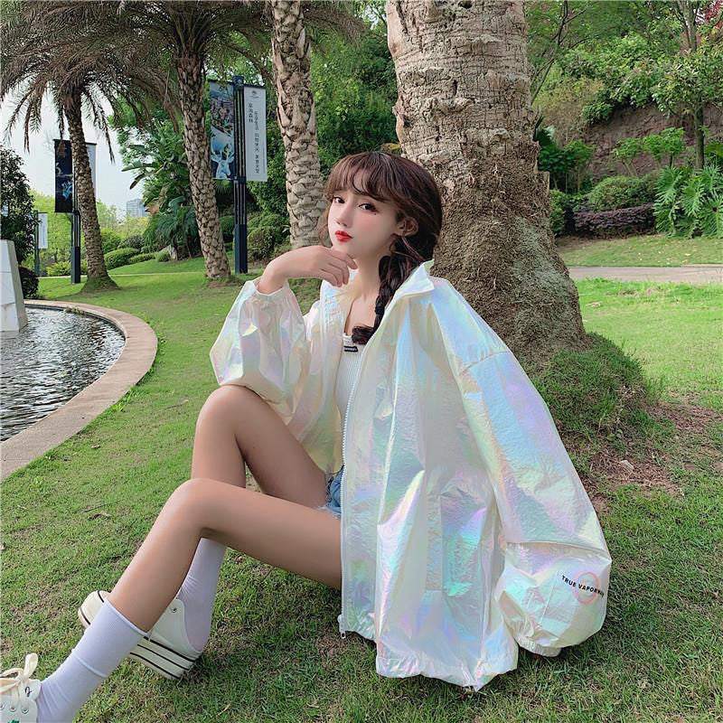 Loose Fitting Shiny Laser Jacket