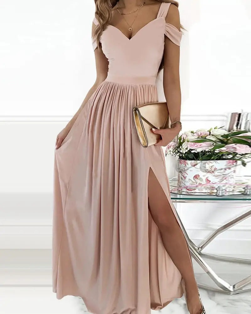 Long  Greek Style Chiffon Pleated Dress