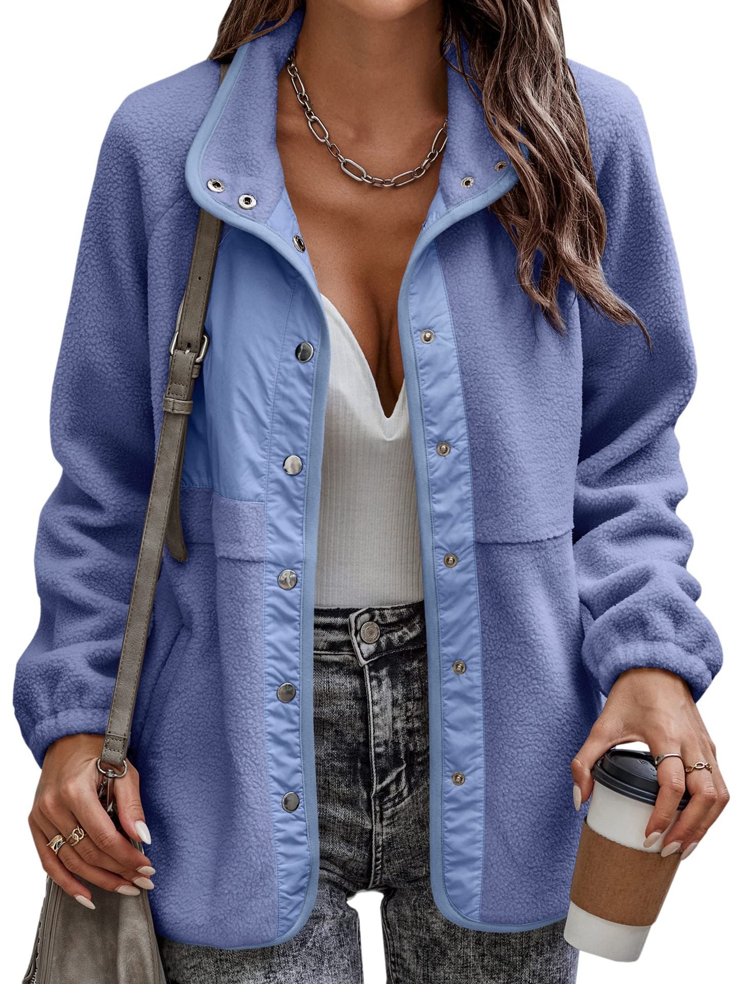 Button Up Polar Fleece Thermal Jacket