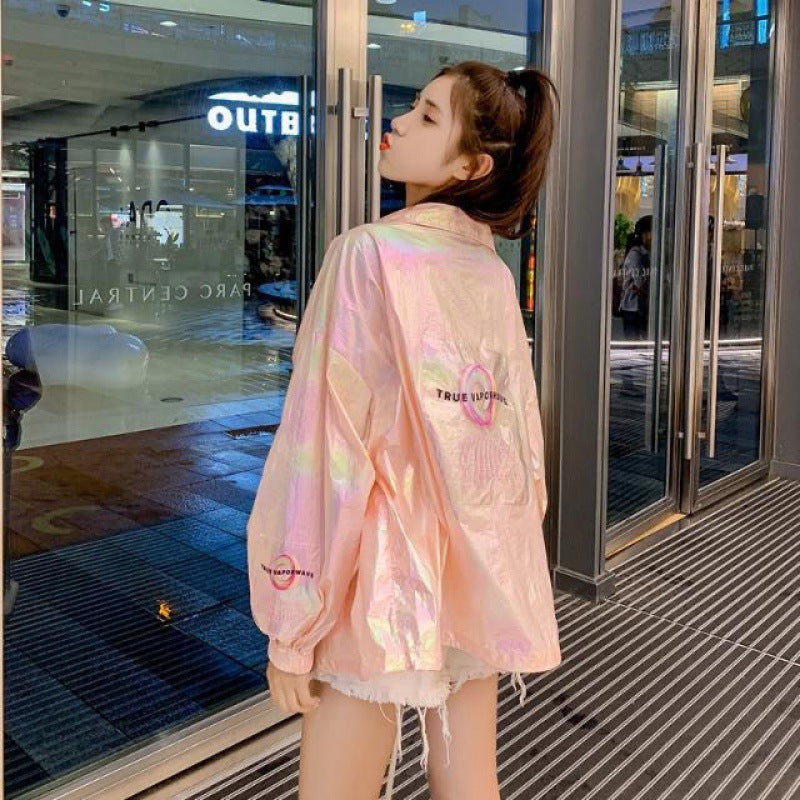 Loose Fitting Shiny Laser Jacket
