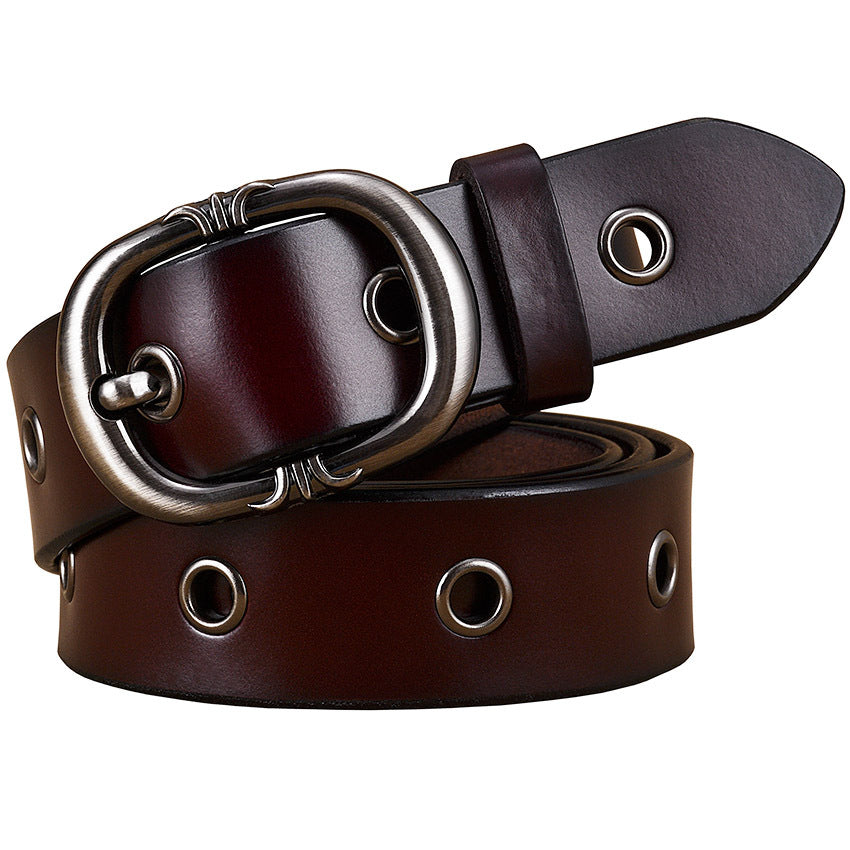 Solid Color Leather Belt