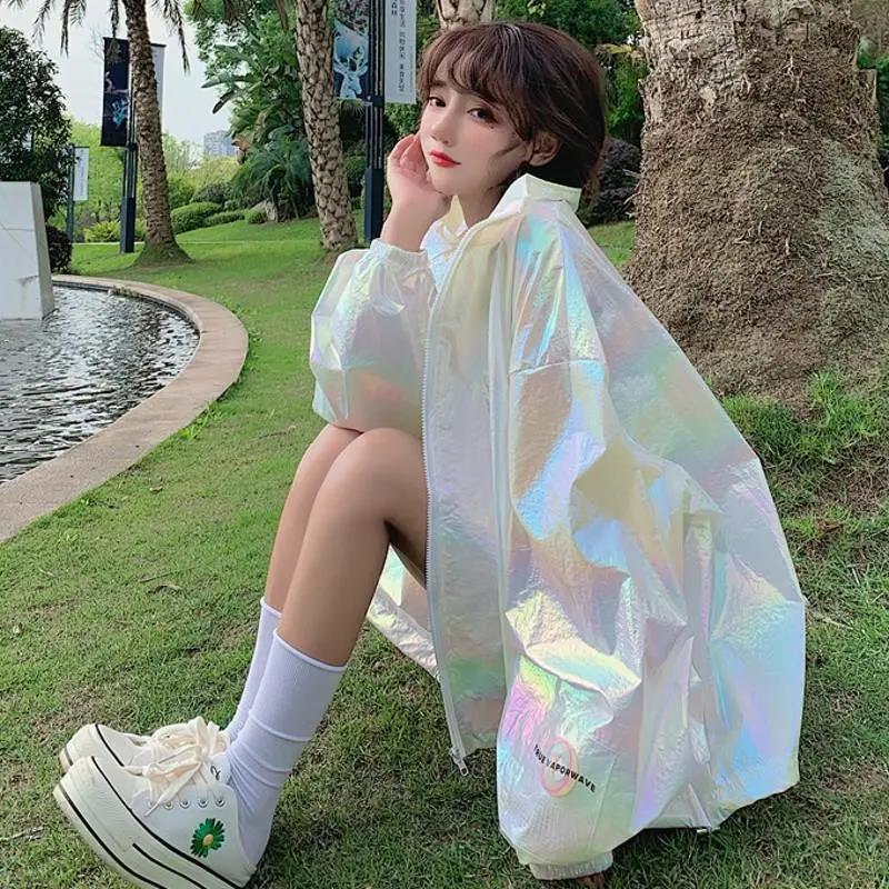 Loose Fitting Shiny Laser Jacket