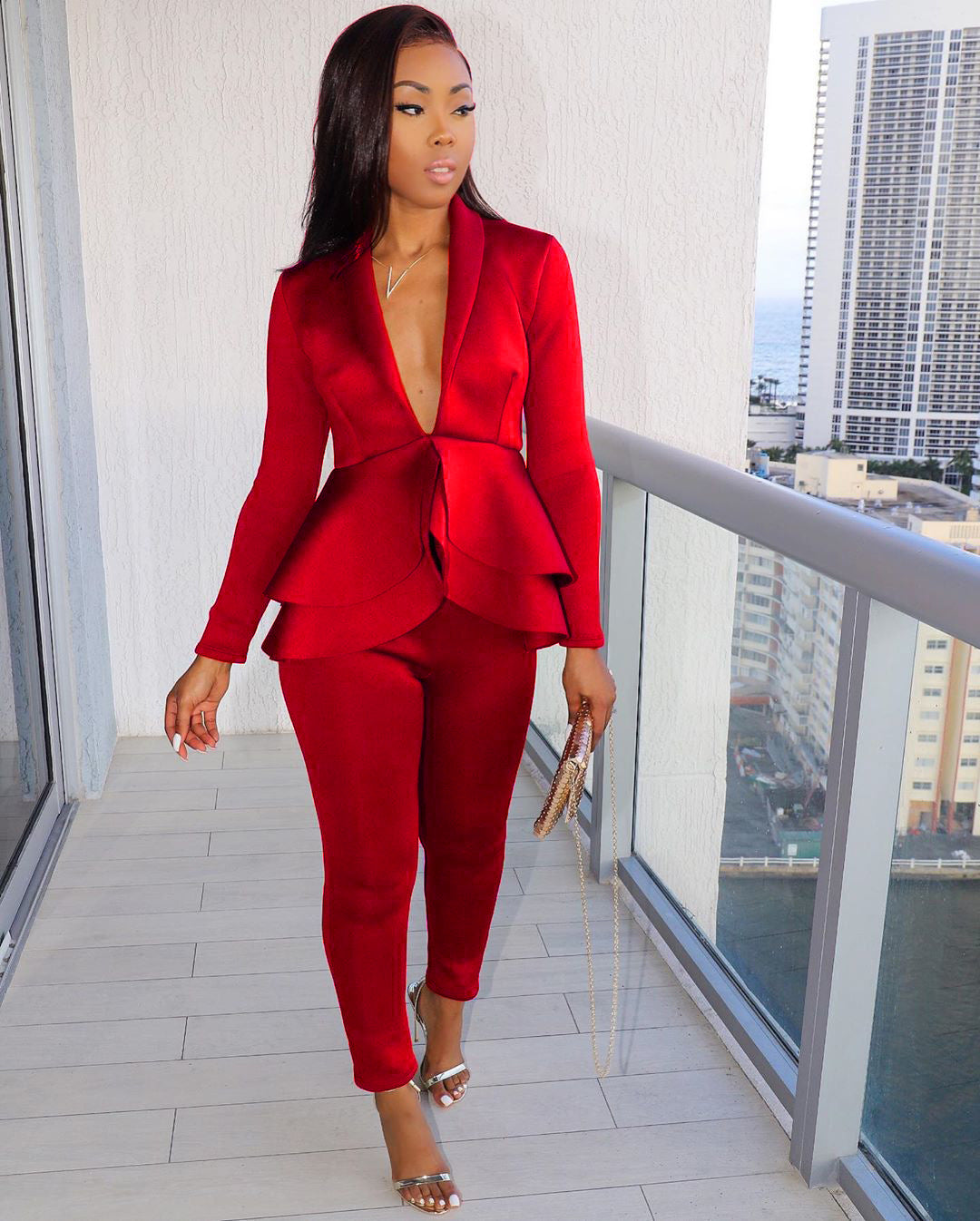 Sleek Two Piece Suit Set