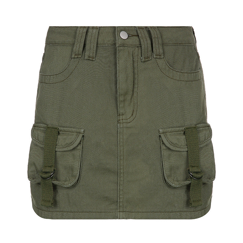 Green Denim Skirt