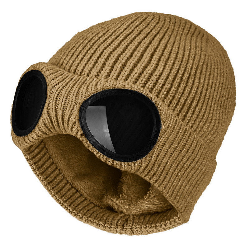 Knitted Wool Hat w/Built in Glasses