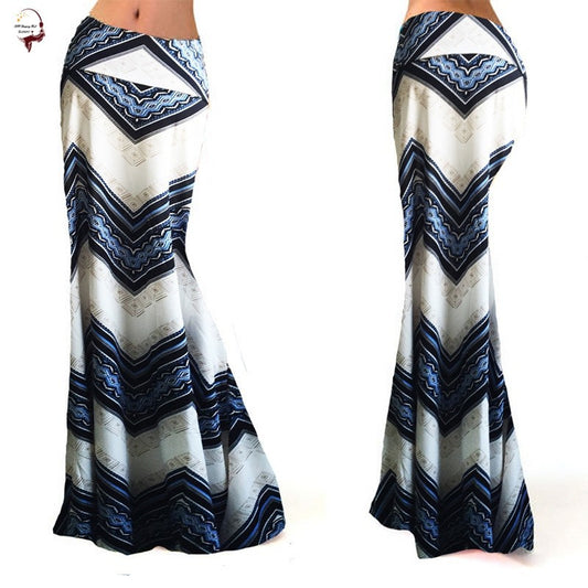 High Waist Long Hip Printed Skirt