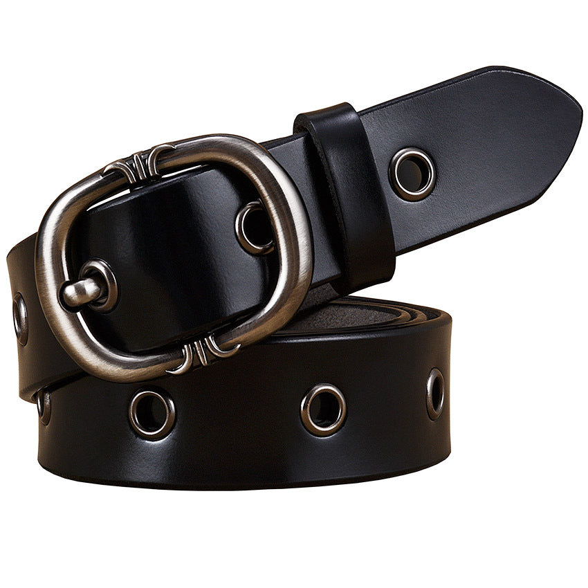 Solid Color Leather Belt