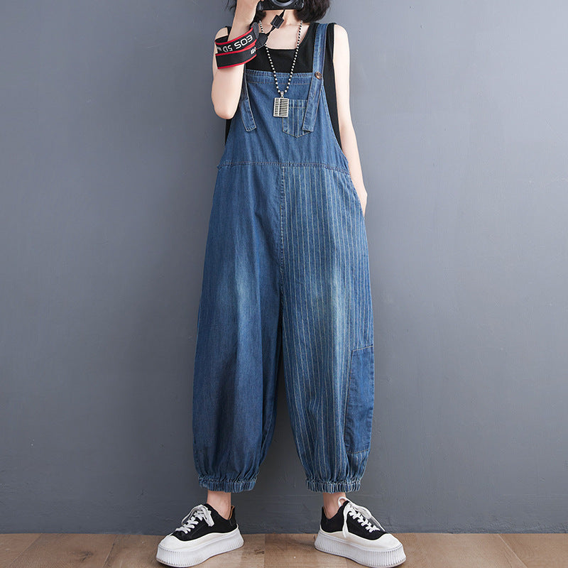 Loose Fitting Retro Denim Overalls