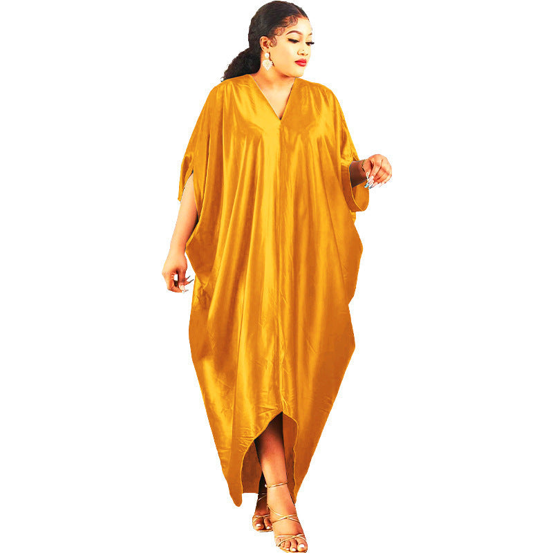 Long V-neck Caftan Dress (L to 5XL)