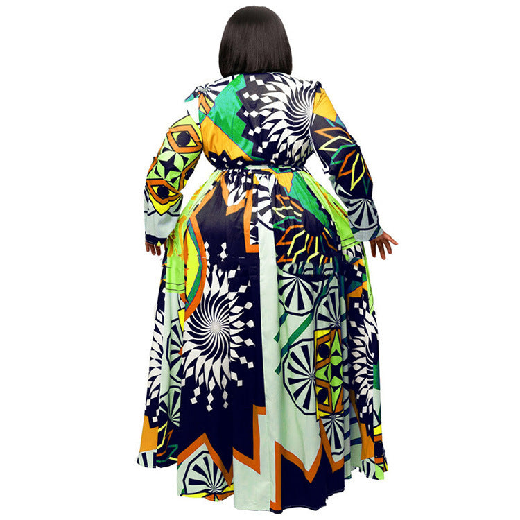 Colorful Print Plus Size Dress