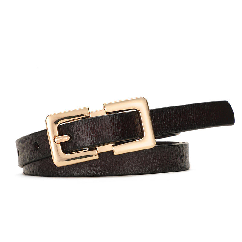 Retro Style Thin Leather Belt