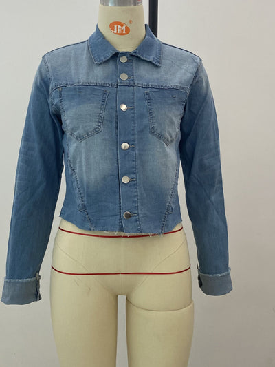 Stretch Denim Jean Short Jacket (up to 2XL)