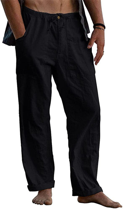 Loose Fitting Linen Drawstring Pants