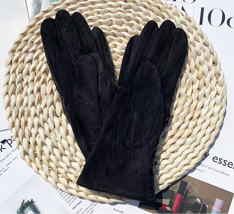 Shiny Suede Waterproof Down Riding Gloves