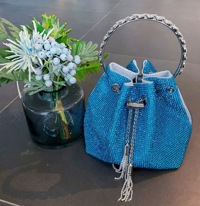 Round Handle Diamond Tassel Bag