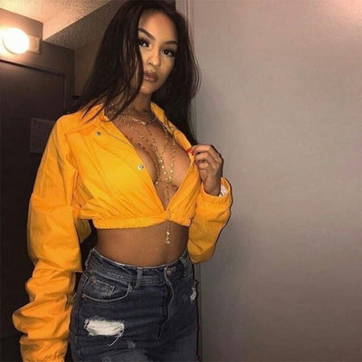 Yellow Cardi-Crop Jacket