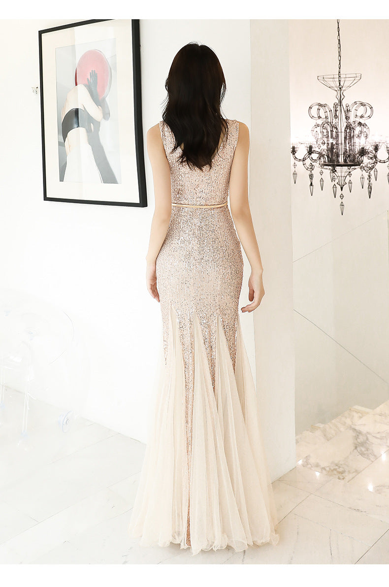 Long Dress w/Sequined Fishtail Toast