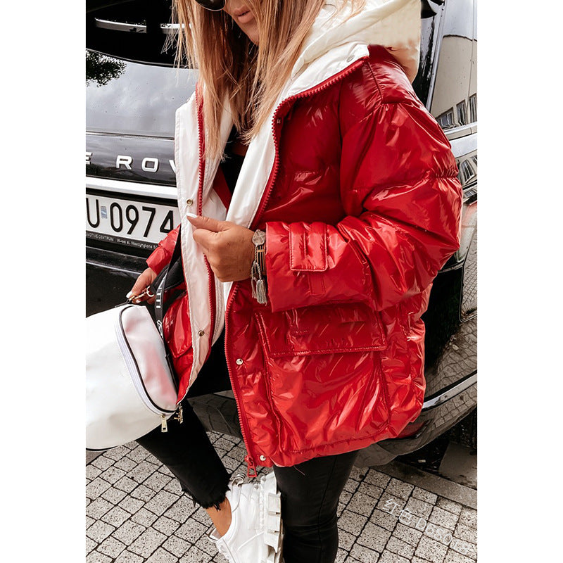 Shiny Hooded Coat