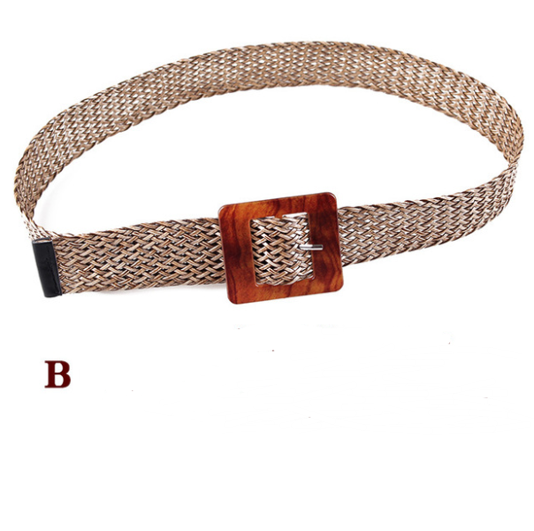 Hemp Weaved Rope Belts w/Wood Buckles