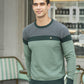 Striped Stitching Long-sleeved Sweater