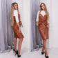 Sleeveless Faux Leather Sling Dress