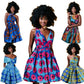 African Print Pleated Dress