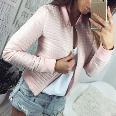Cardigan Style Zip-up Ribbed Jacket
