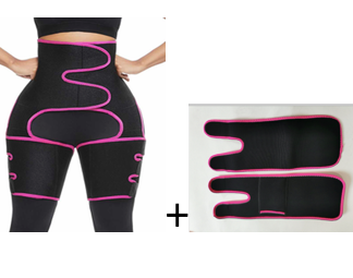 Waist Belt plus Leg Strap Adjustable One-piece Sports Girdle  (up to 3XL)