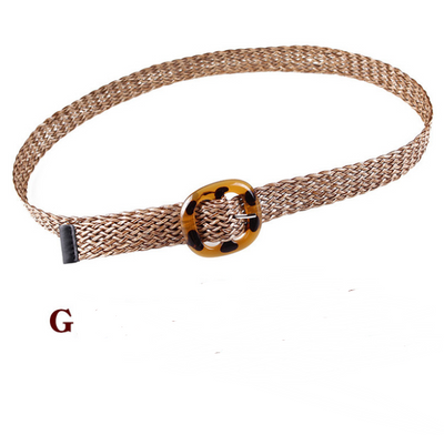 Hemp Weaved Rope Belts w/Wood Buckles