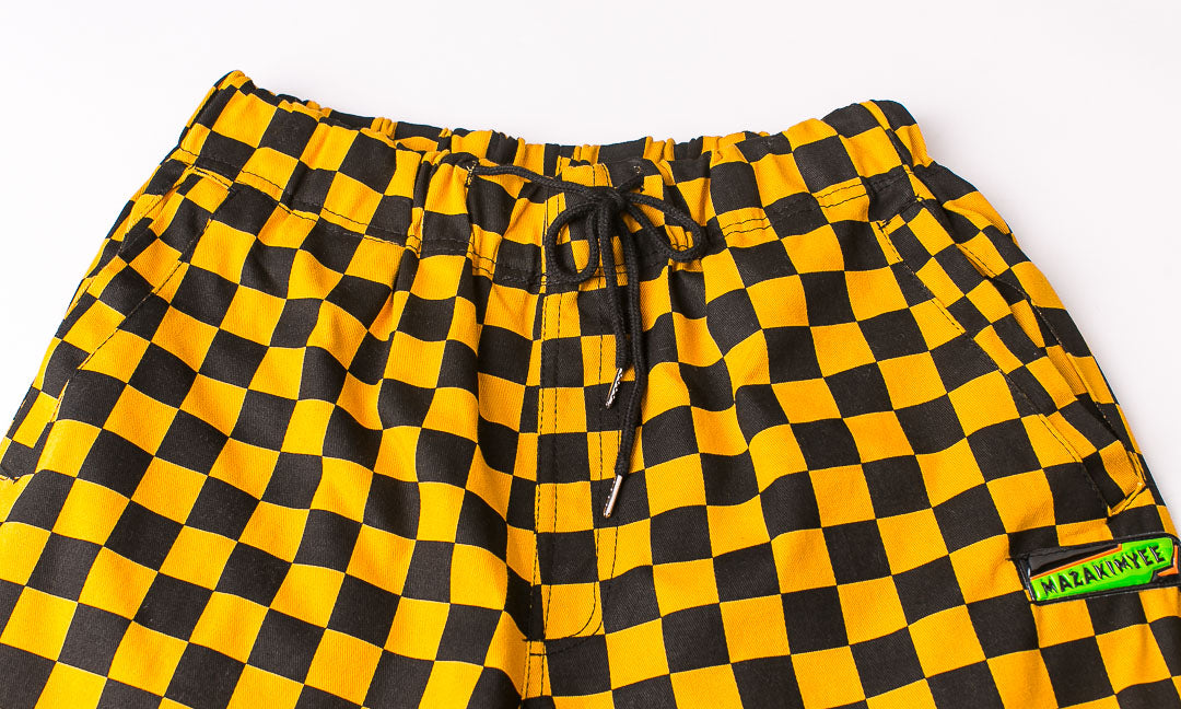 Harajuku Contrast Checkerboard Wide-leg Pants