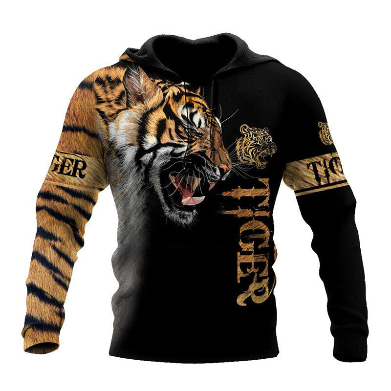 Lion or Tiger 3D Digital Sweatshirt With Hood