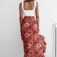 Full Length One-piece Chiffon Print Skirt w/straps