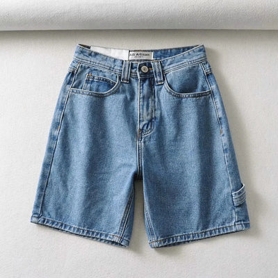 All Artisan-High Waist Denim Slim Shorts