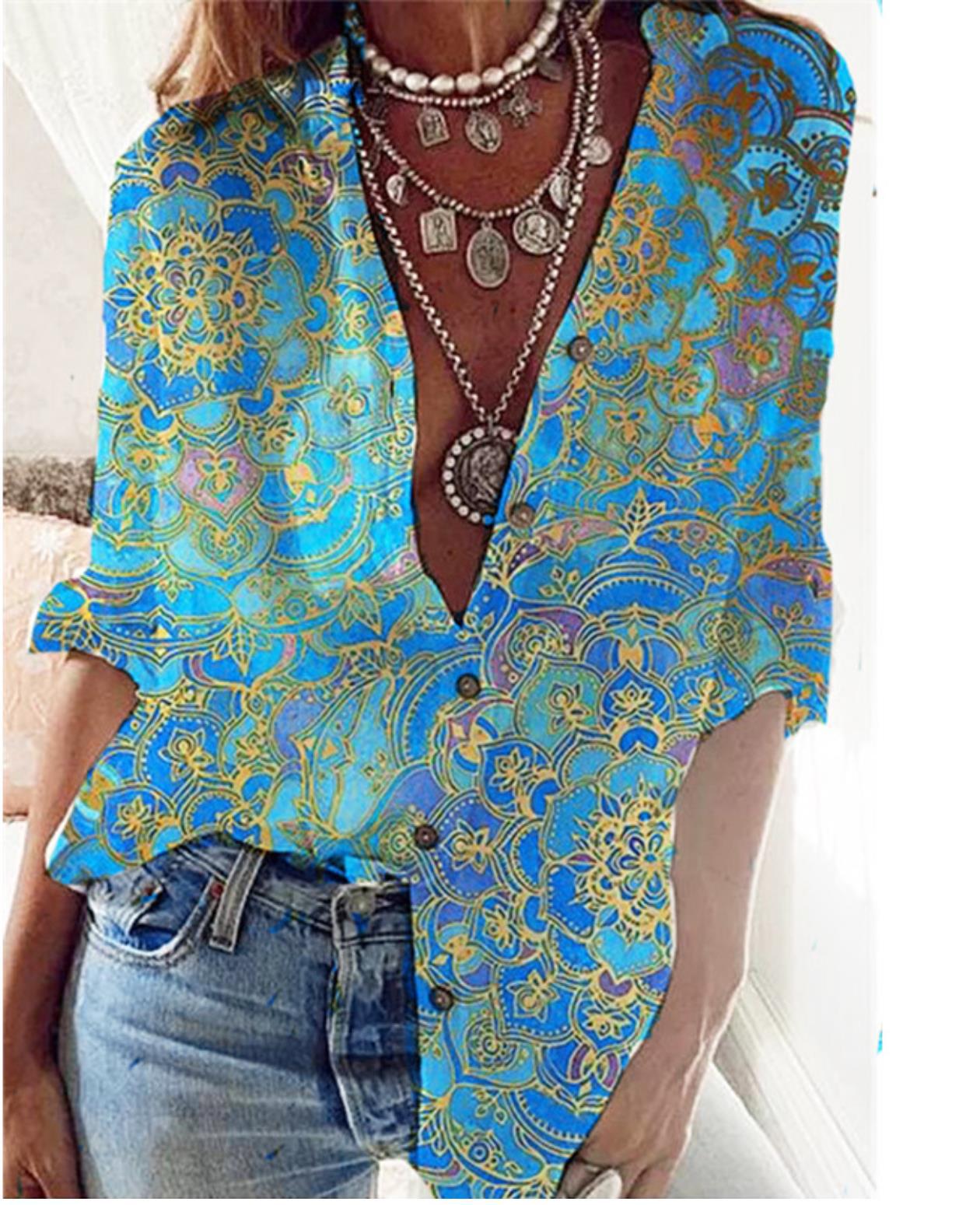 Floral Button Down Half Sleeve Shirt (up to 4XL)