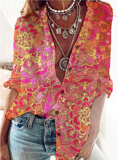 Floral Button Down Half Sleeve Shirt (up to 4XL)