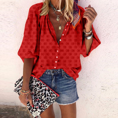 Printed Button-down Collar Shirt