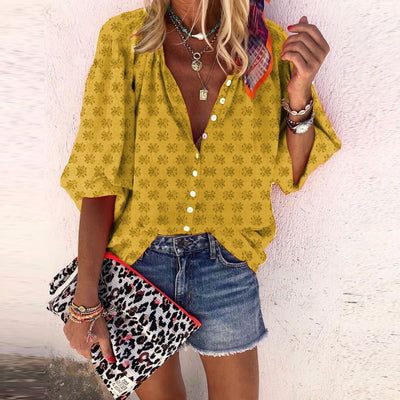 Printed Button-down Collar Shirt