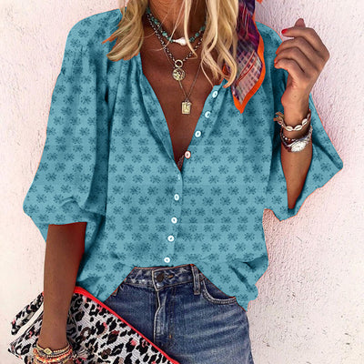 Printed Button-down Collar Shirt