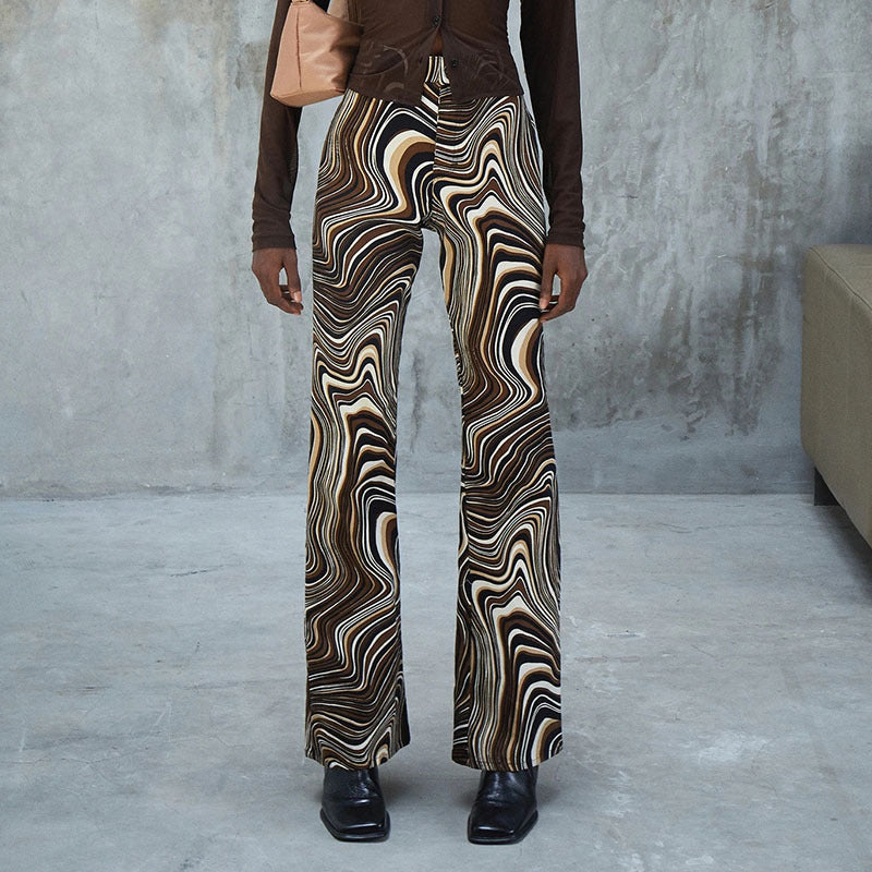 Water Ripple High-rise Drape Straight-leg Pants