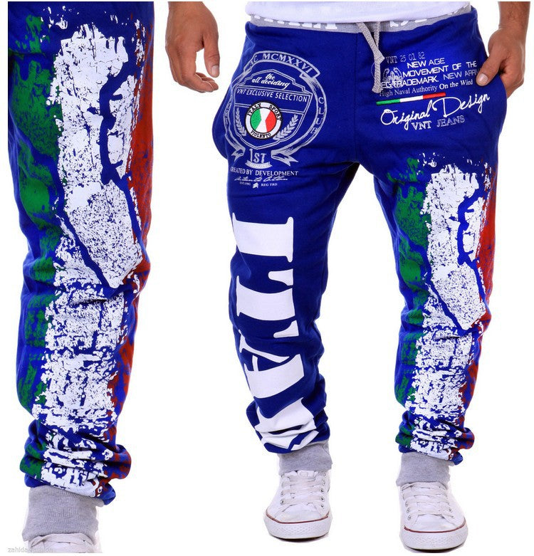 Italia Sports Print Draw String Pants