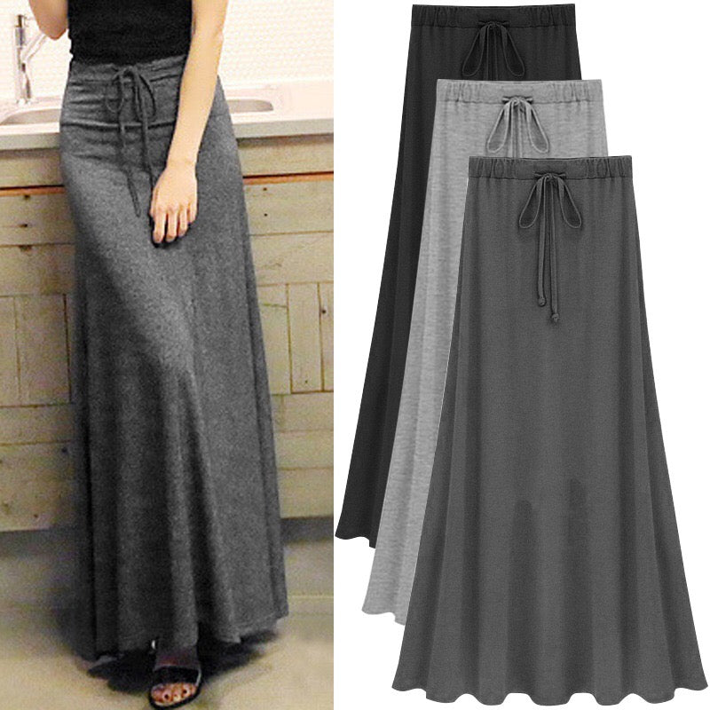 Classy Elastic-Waist Pleated Skirt