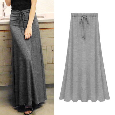 Classy Elastic-Waist Pleated Skirt