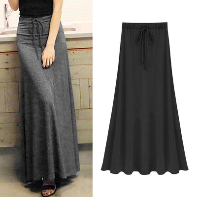 Classy Elastic-Waist Pleated Skirt