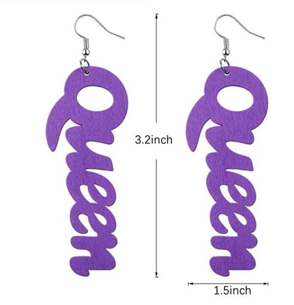 QUEEN Wooden Earrings