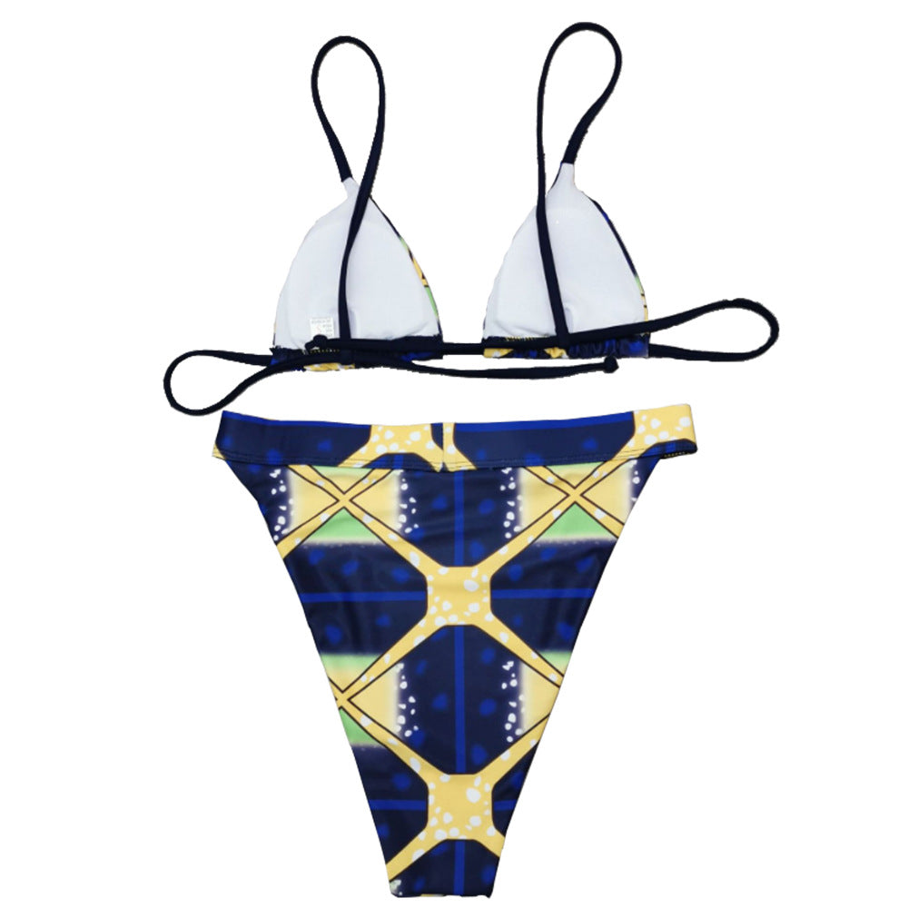 African Print 3 pc. Bikini Suit