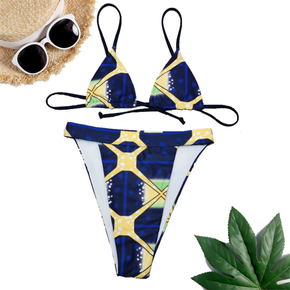 African Print 3 pc. Bikini Suit